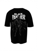Black Panther Unisex Black Oversized T-Shirt