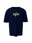 Zeus Graphic Unisex Dark Blue Oversized T-Shirt