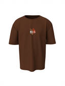 Samurai Graphic Unisex Brown Oversized T-Shirt
