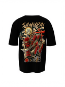 Samurai Graphic Unisex Black Oversized T-Shirt