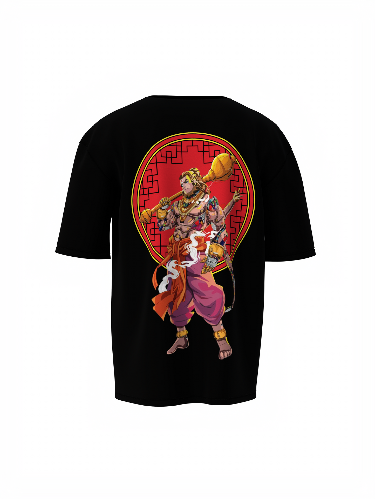 Bajrang Bali Spiritual Black Oversized Unisex T-Shirt Trendy