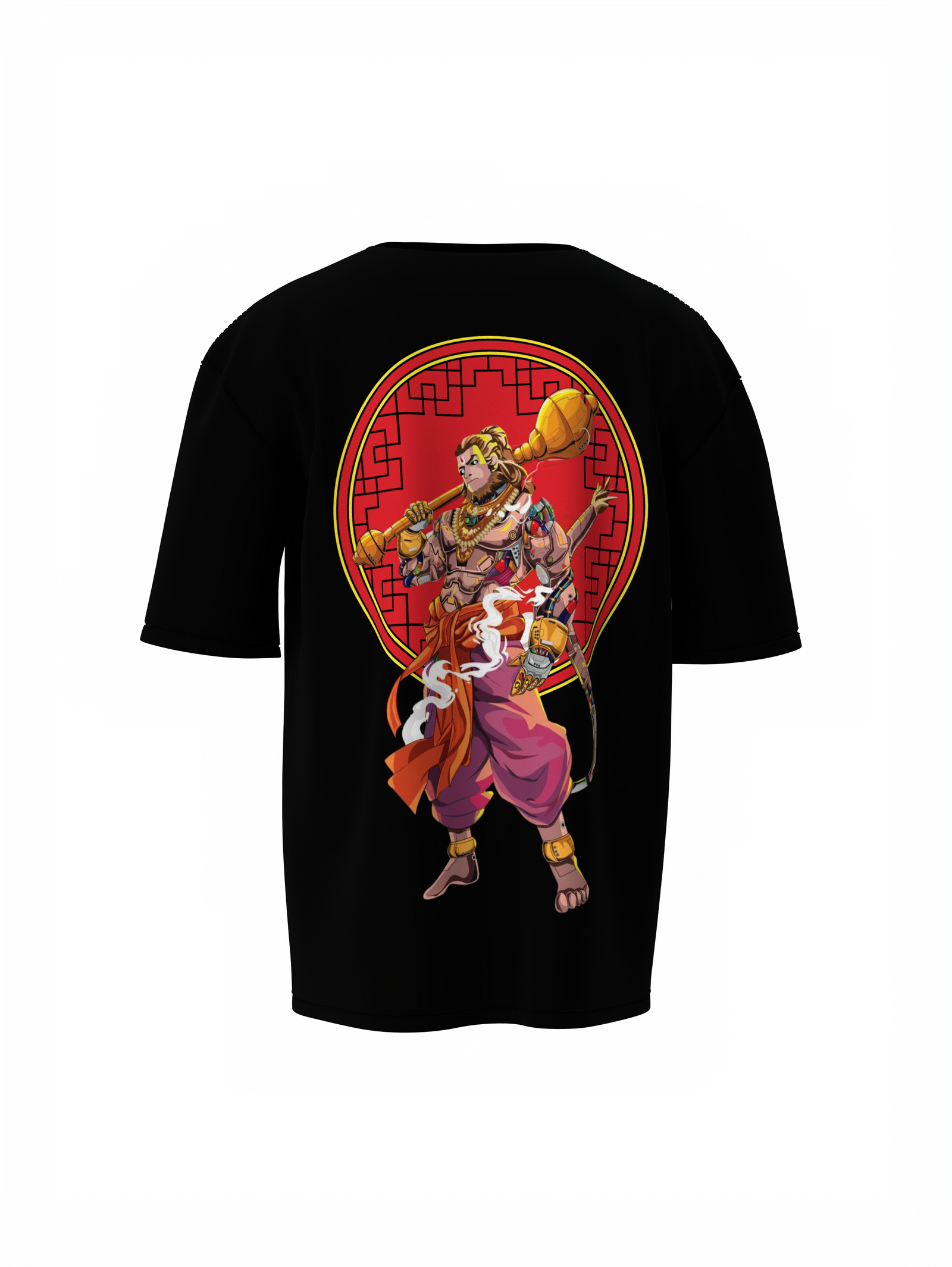 Bajrang Bali Spiritual Black Oversized Unisex T-Shirt Trendy