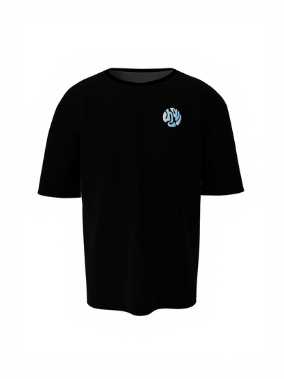 Sheshnag & krishna Spiritual Black Oversized T-Shirt
