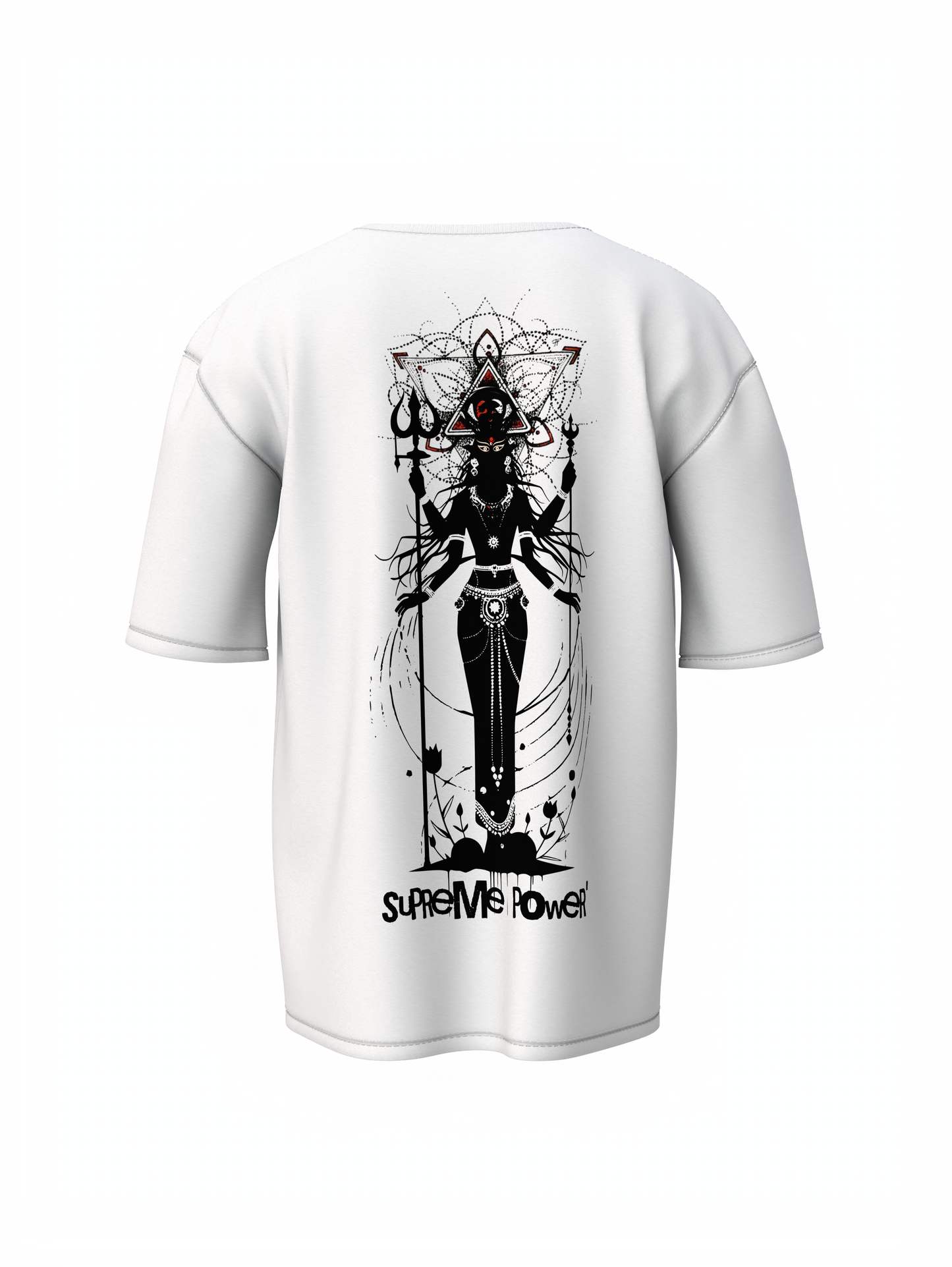 Durga Mata White Oversized Unisex T-Shirt Spiritual Wear