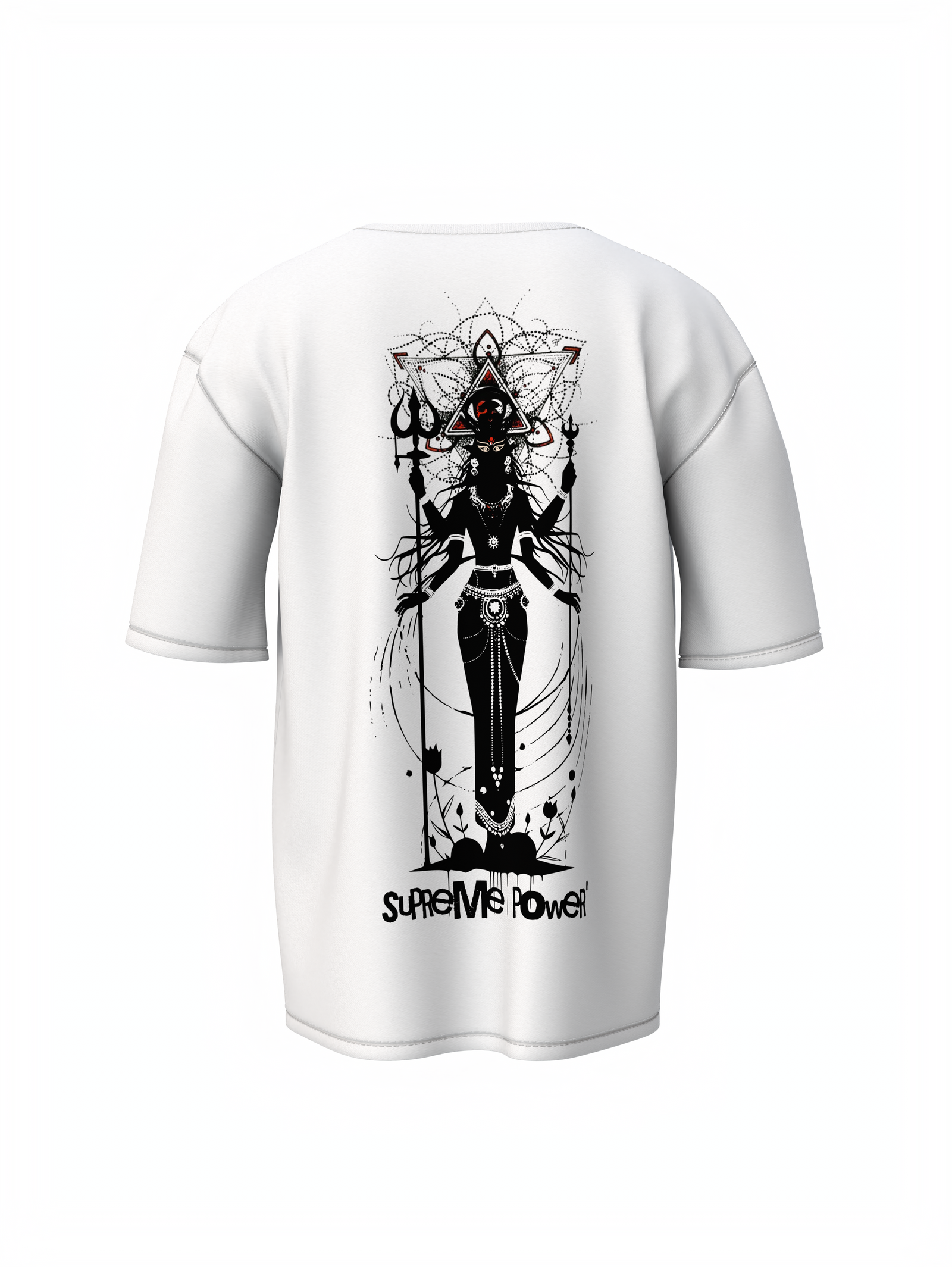 Durga Mata White Oversized Unisex T-Shirt Spiritual Wear