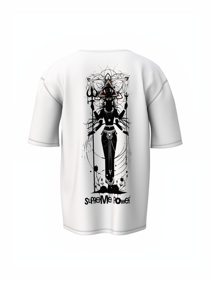Durga Mata White Oversized Unisex T-Shirt Spiritual Wear