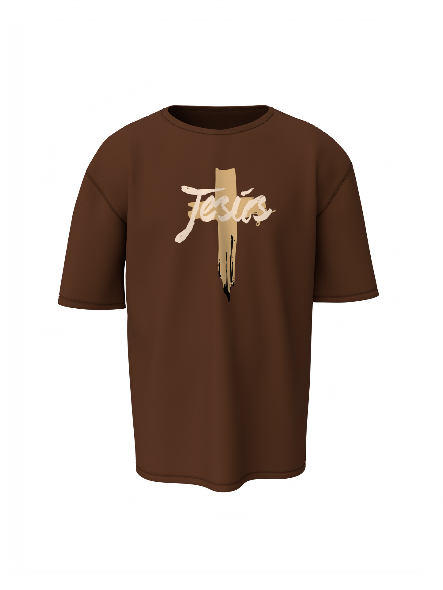 Jesus Christ Brown Unisex Oversized Devotional T-Shirt