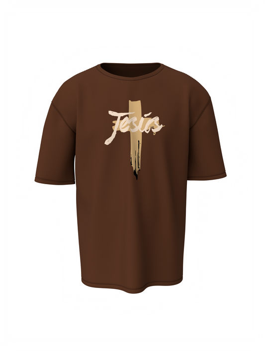 Jesus Christ Brown Unisex Oversized Devotional T-Shirt