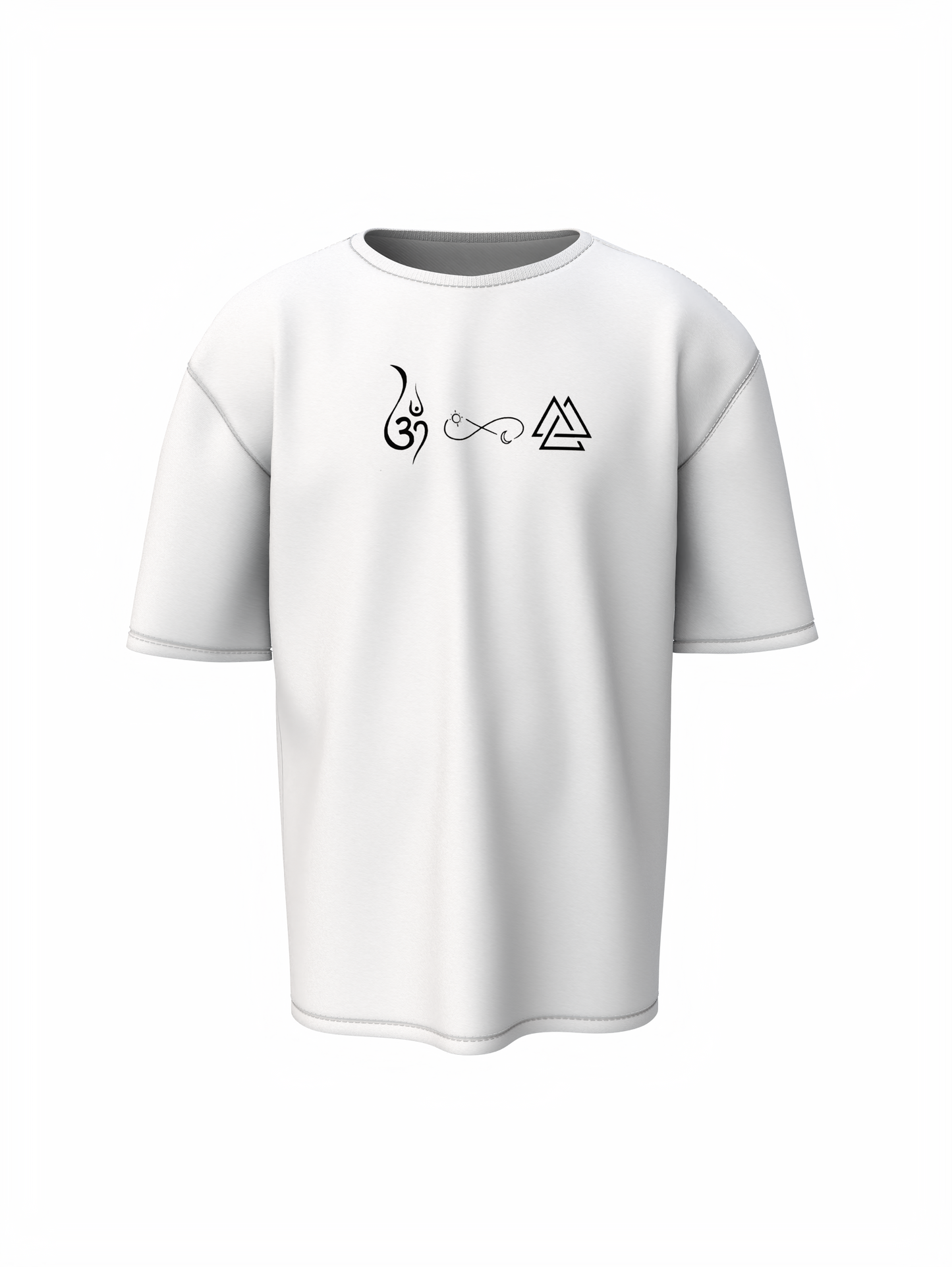 Om Graphic Spiritual White Unisex Oversized T-Shirt