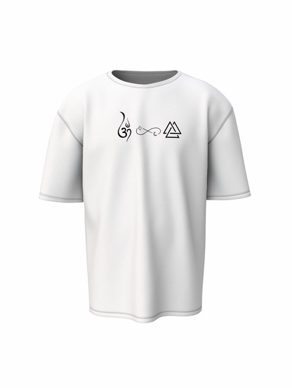 Om Graphic Spiritual White Unisex Oversized T-Shirt
