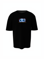 Hare Krishna Spiritual Black Unisex Oversized T-Shirt