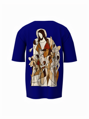 Jesus Christ Blue Unisex Oversized Devotional T-Shirt