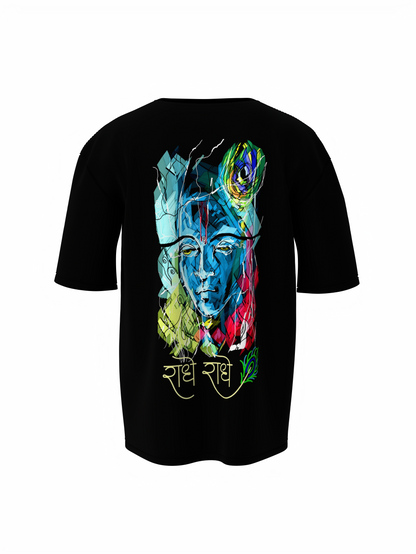 Radhe Radhe Spiritual Black Unisex Oversized T-Shirt