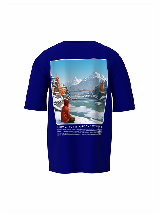 Divine Tranquility Spiritual Blue Unisex Oversized T-Shirt