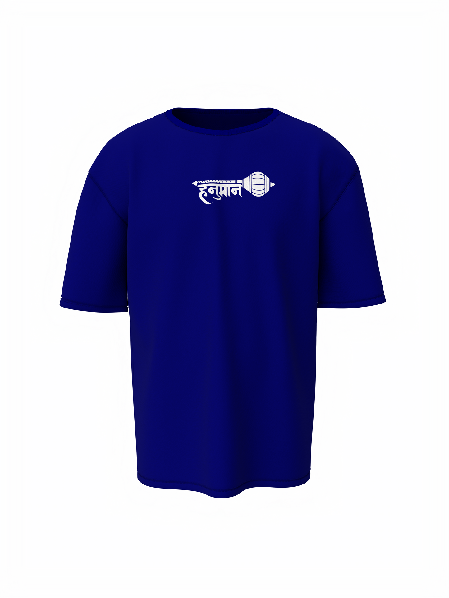 Jay Shree Hanuman Spiritual Blue Oversized T-Shirt Divine