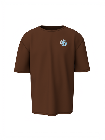 Sheshnag Krishna Spiritual Brown Oversized T-Shirt Divine Tee