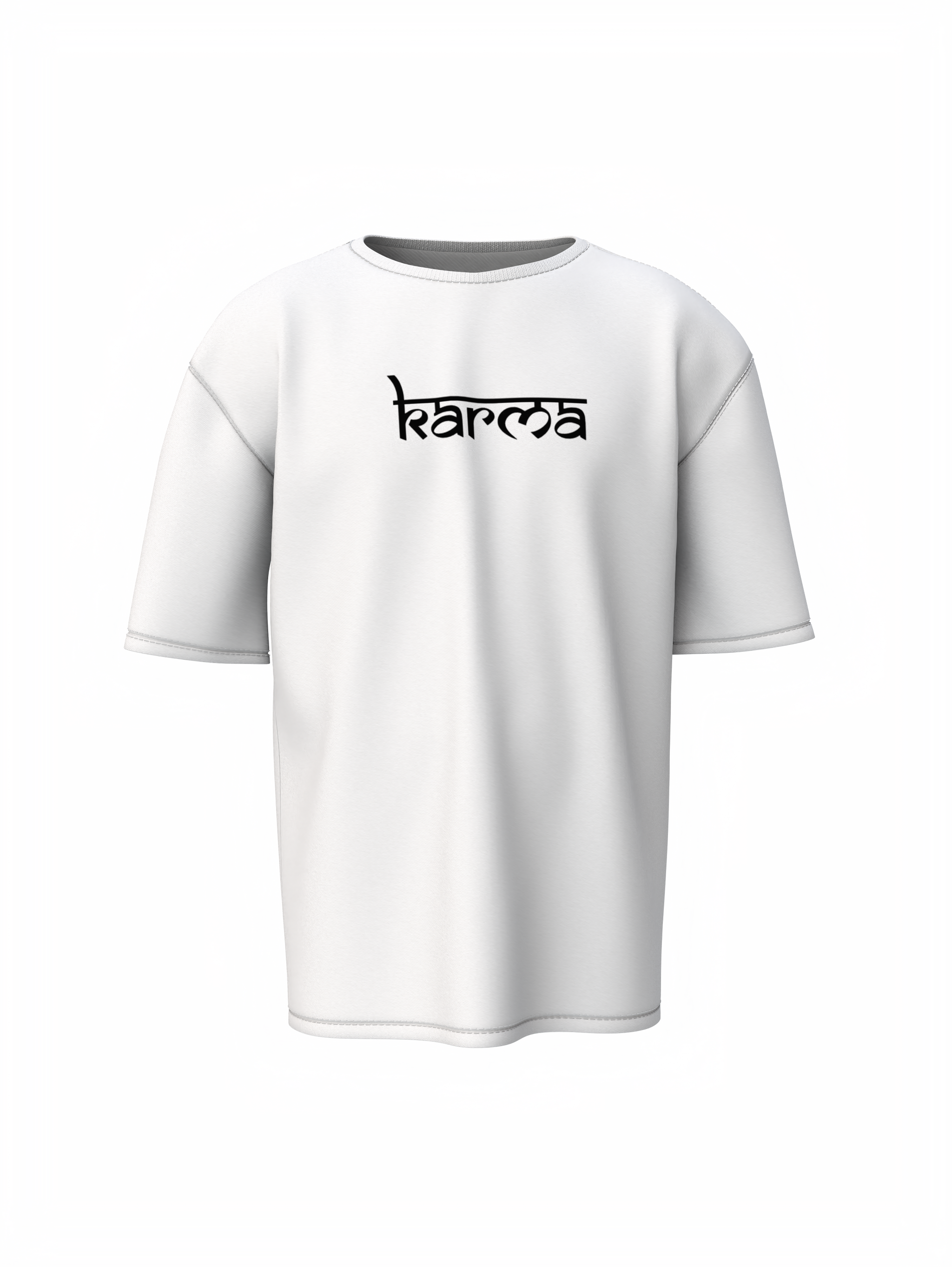 Karma Graphic Spiritual White Oversized Unisex T-Shirt