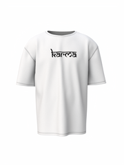 Karma Graphic Spiritual White Oversized Unisex T-Shirt