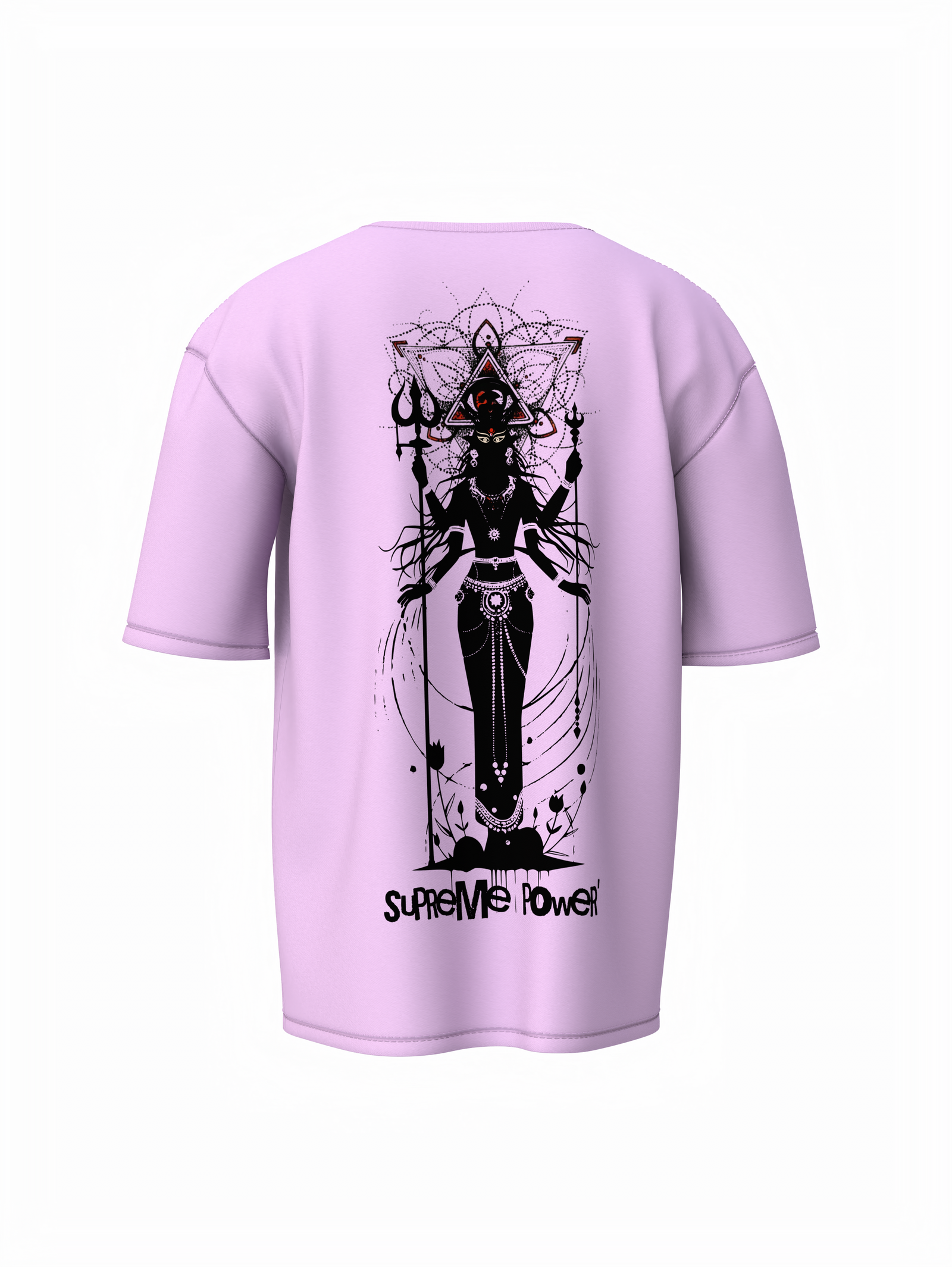 Durga Mata Spiritual Lavender Oversized Unisex T-Shirt