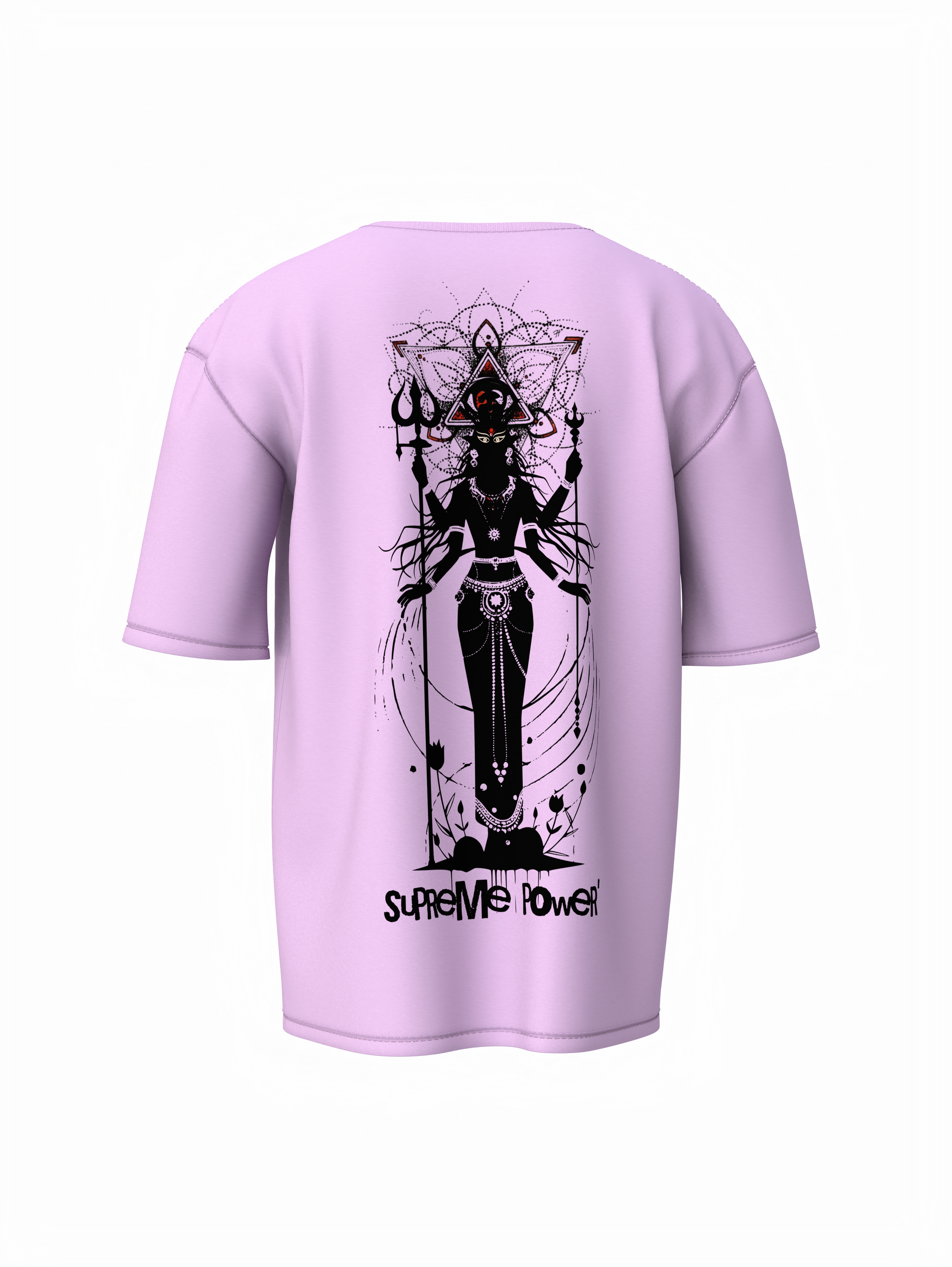 Durga Mata Spiritual Lavender Oversized Unisex T-Shirt