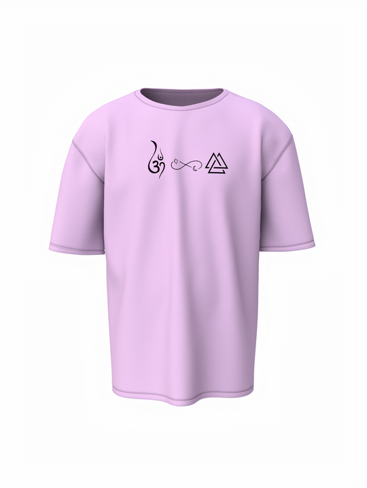 Om Graphic Spiritual Lavender Unisex Oversized T-Shirt