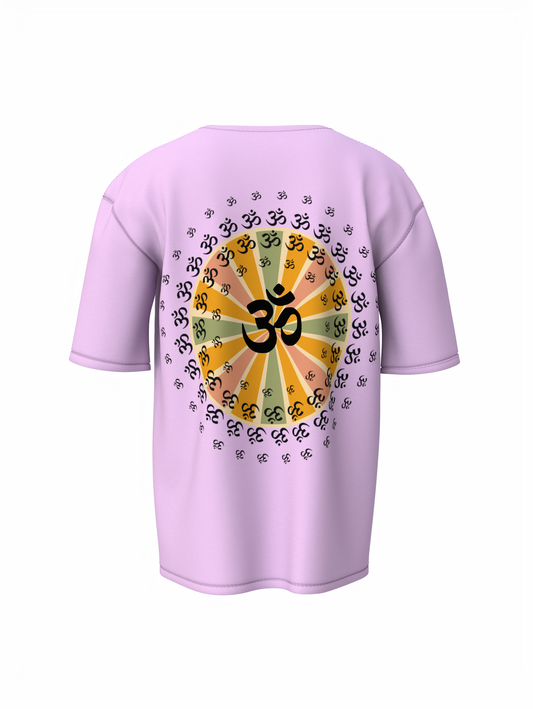 Om Graphic Spiritual Lavender Unisex Oversized T-Shirt