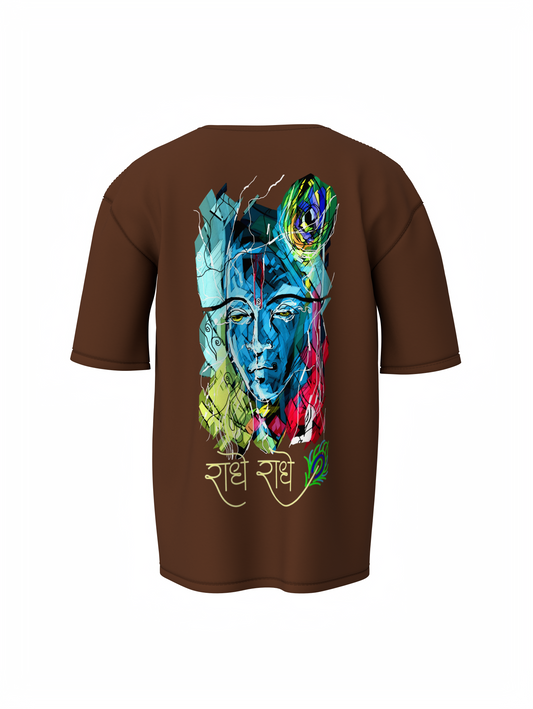Radhe Radhe Spiritual Brown Unisex Oversized T-Shirt