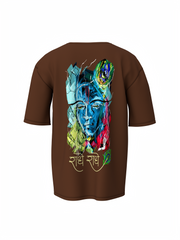 Radhe Radhe Spiritual Brown Unisex Oversized T-Shirt