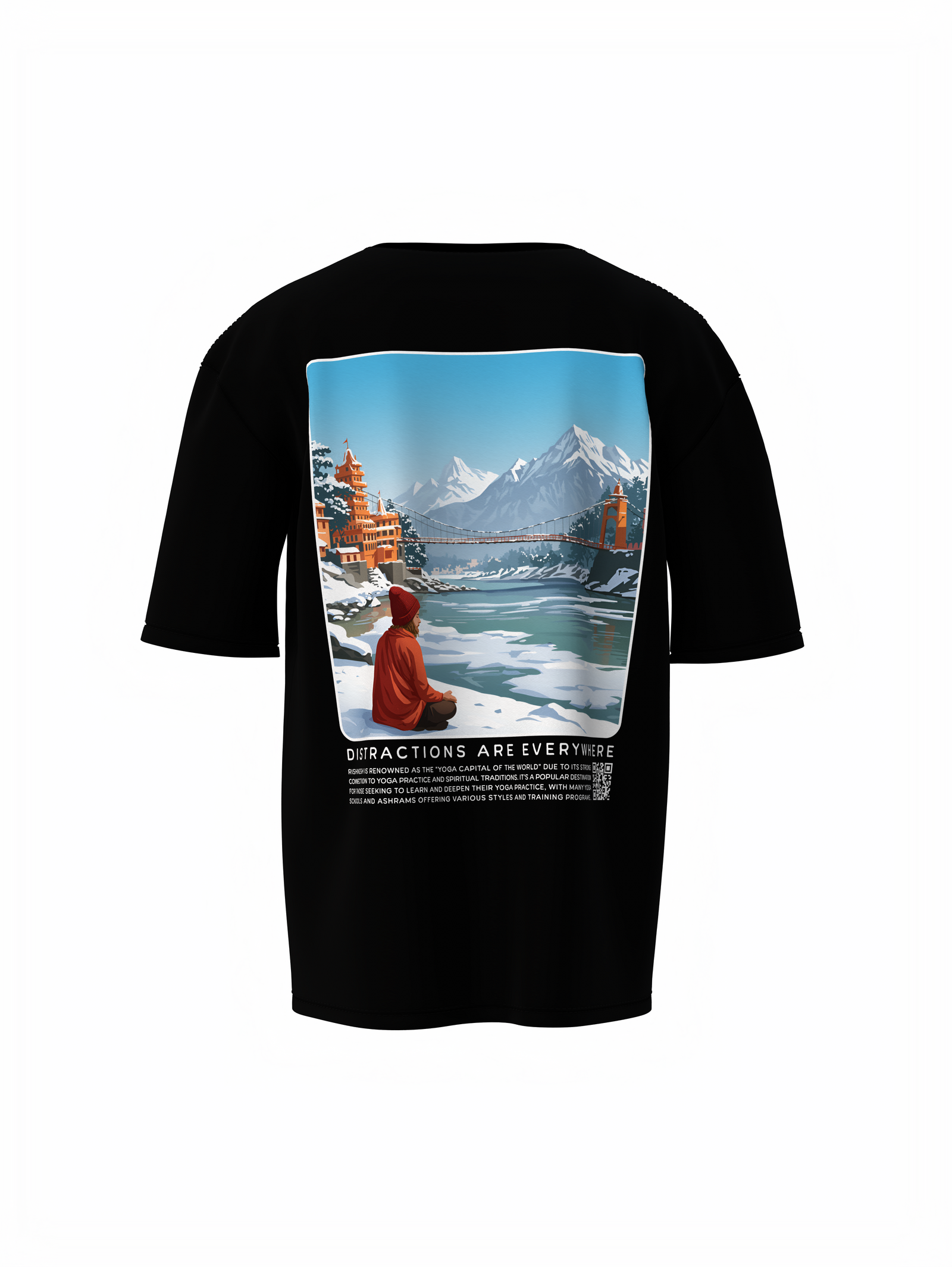 Divine Tranquility Spiritual Black Unisex Oversized T-Shirt