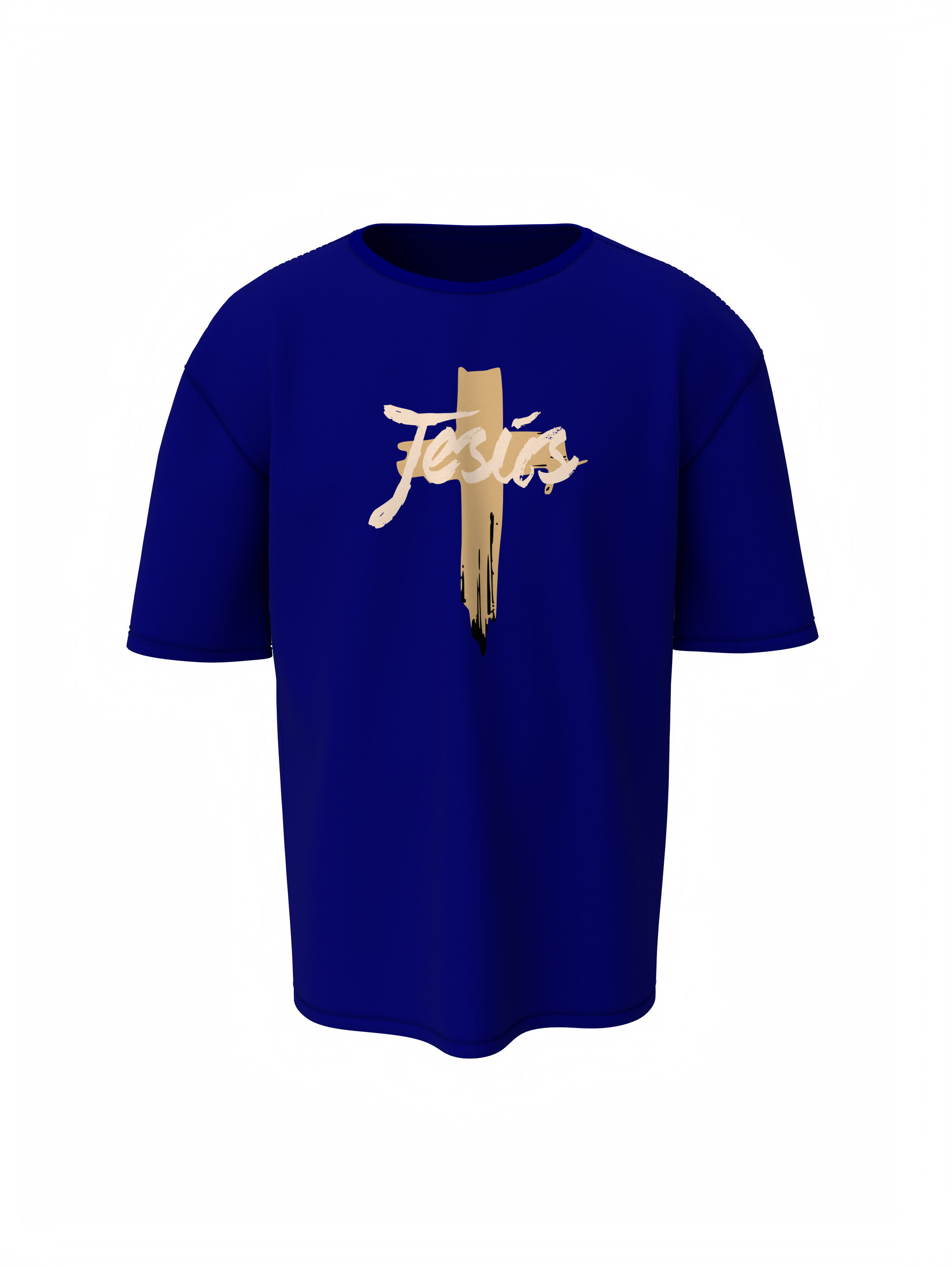 Jesus Christ Blue Unisex Oversized Devotional T-Shirt