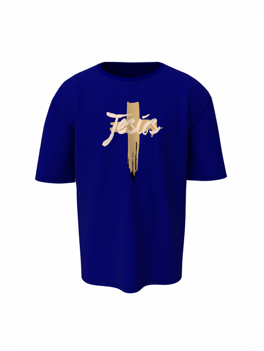 Jesus Christ Blue Oversized T-Shirt – Divine Graphic Design