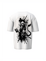 Lord Hanuman Spiritual White Unisex Oversized T-Shirt
