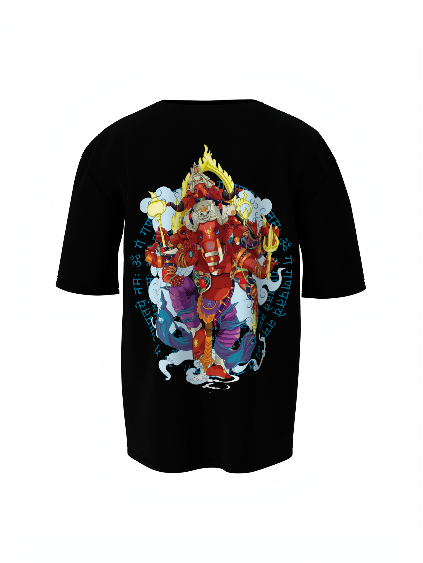 Shree Ganesh Spiritual Black Unisex Oversized T-Shirt Design