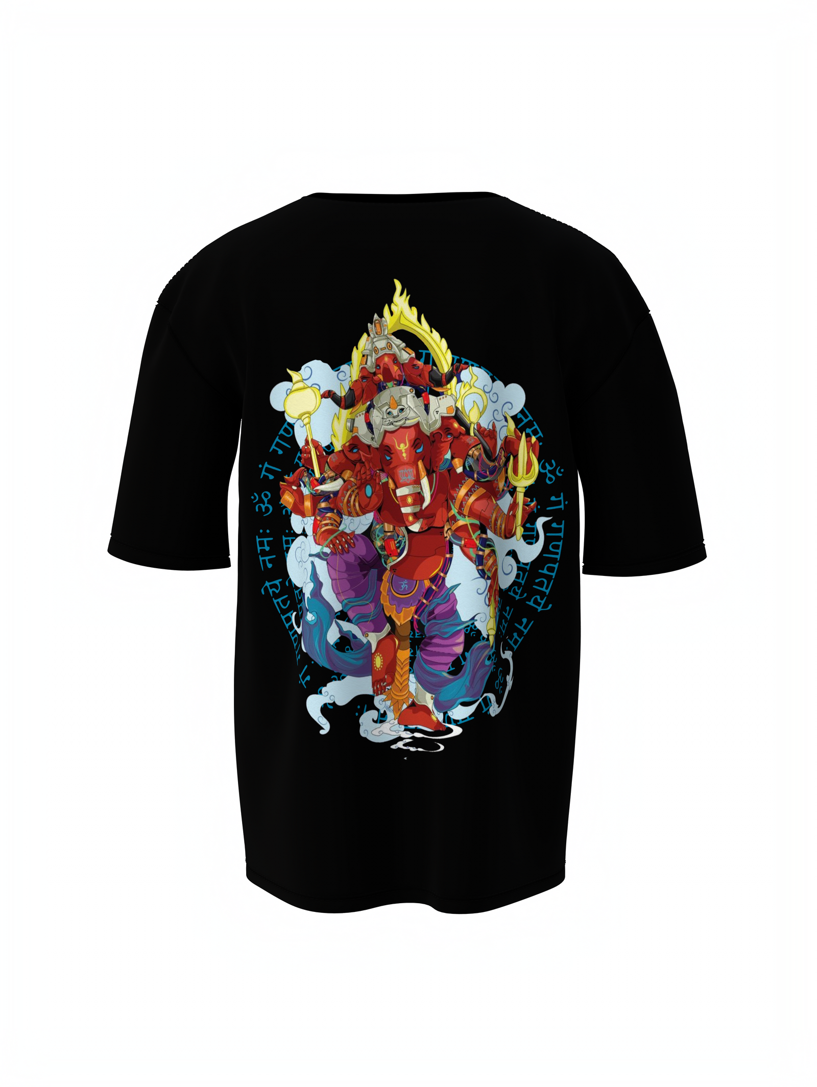 Shree Ganesh Spiritual Black Unisex Oversized T-Shirt Design