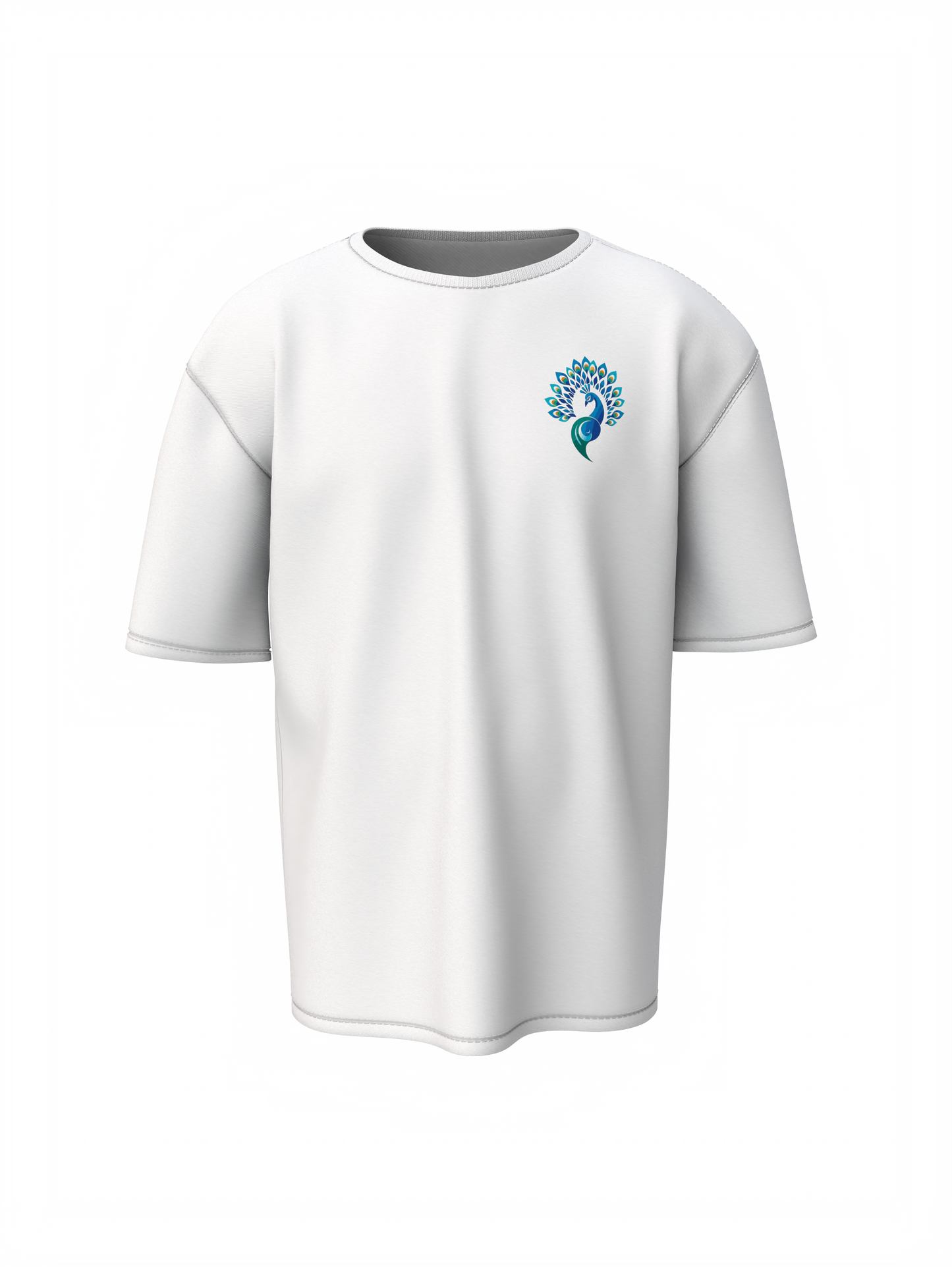 Radha Krishna Spiritual White Unisex Oversized T-Shirt