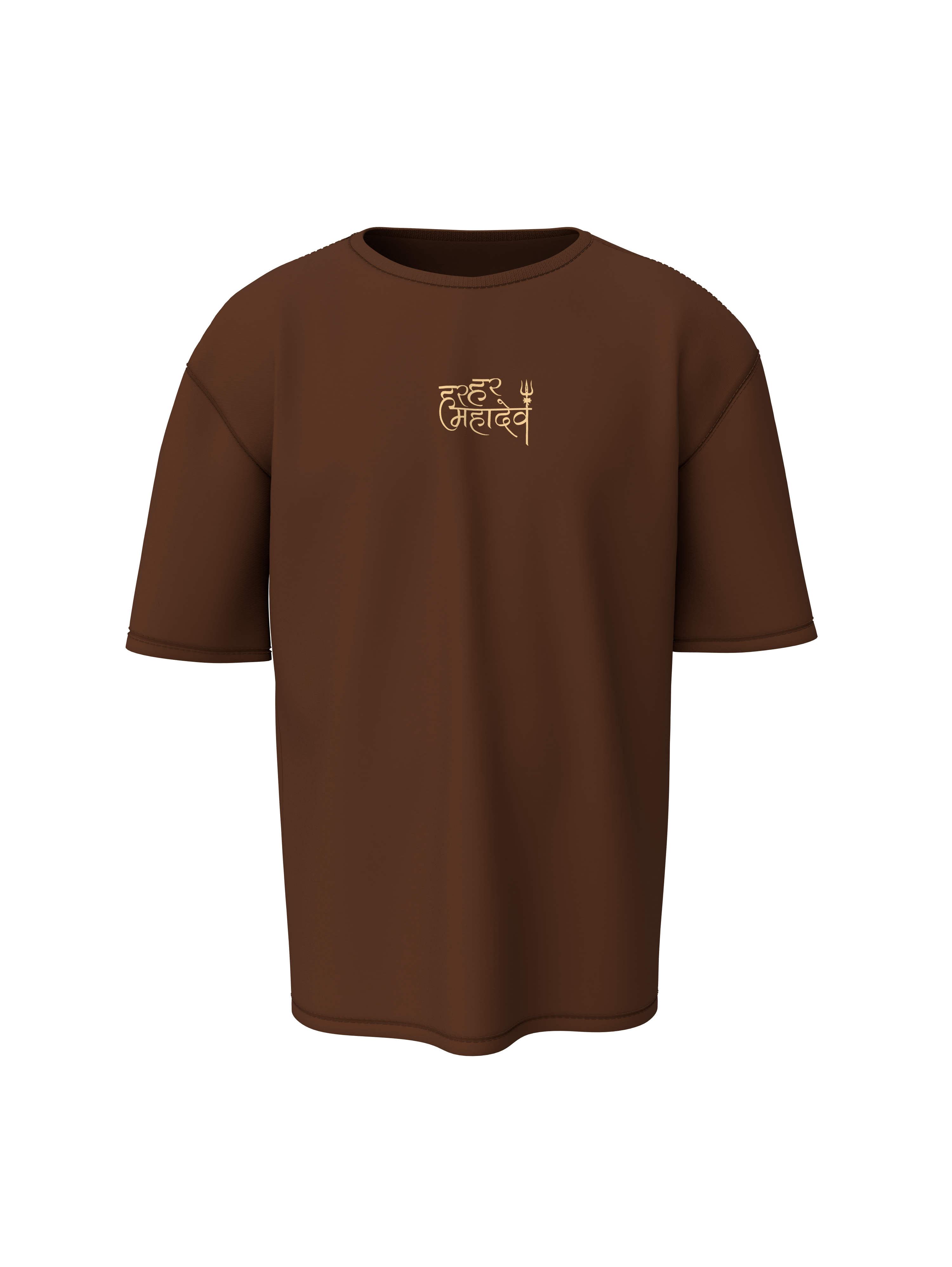 Lord Shiv Mahadev Spiritual Brown Unisex Oversized T-Shirt