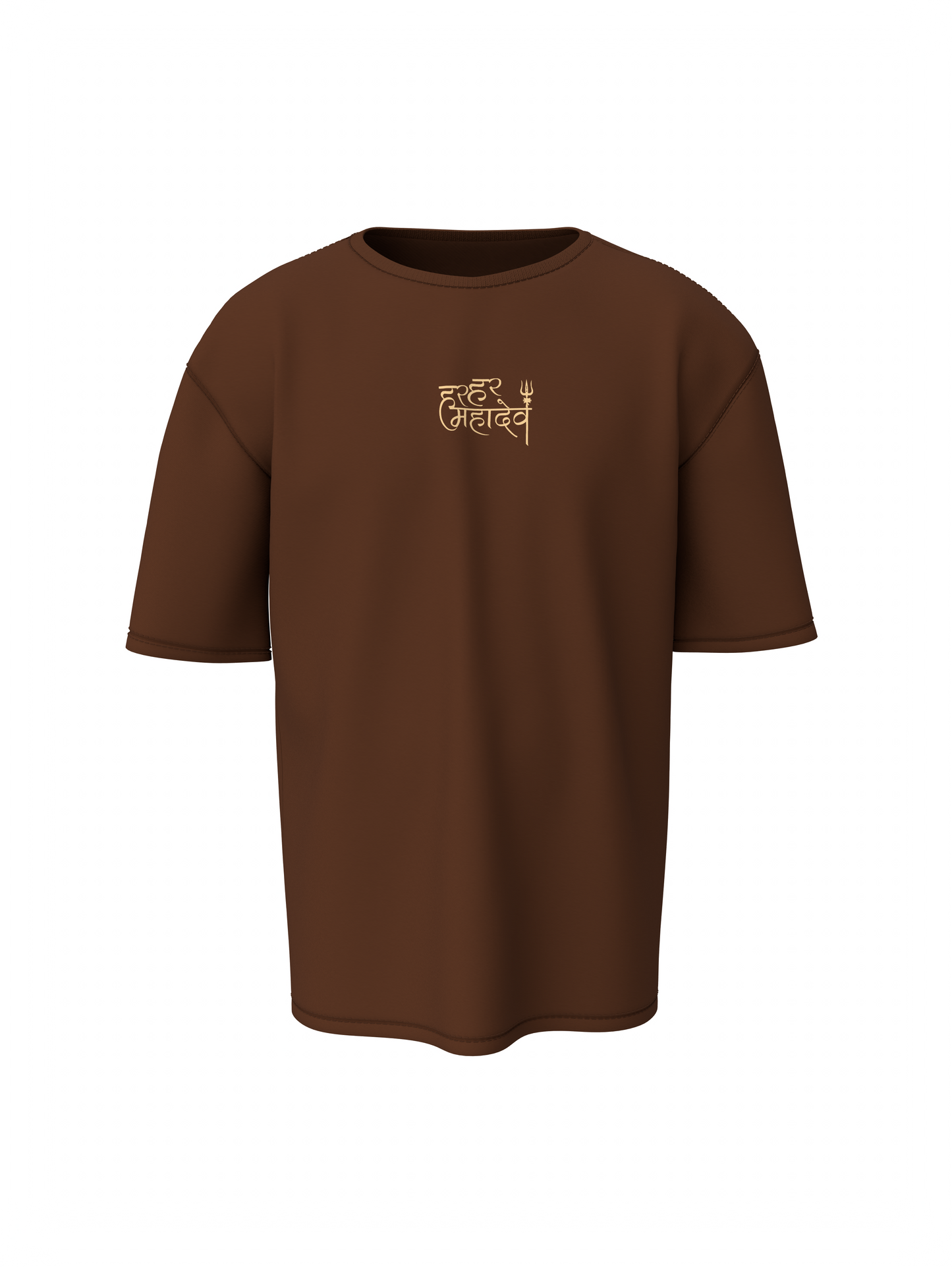 Lord Shiv Mahadev Spiritual Brown Oversized Unisex T-Shirt