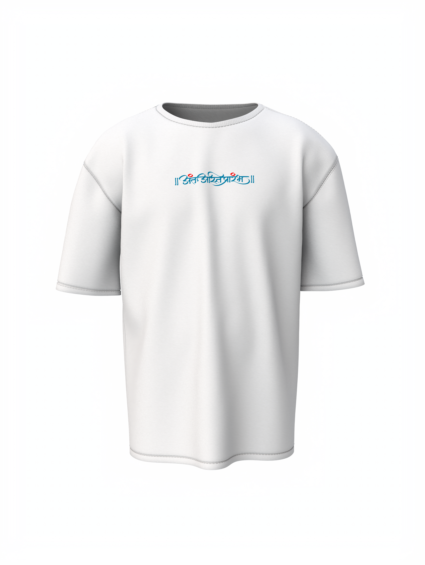 Vakratund Shree Ganesh Spiritual White Oversized T-Shirt