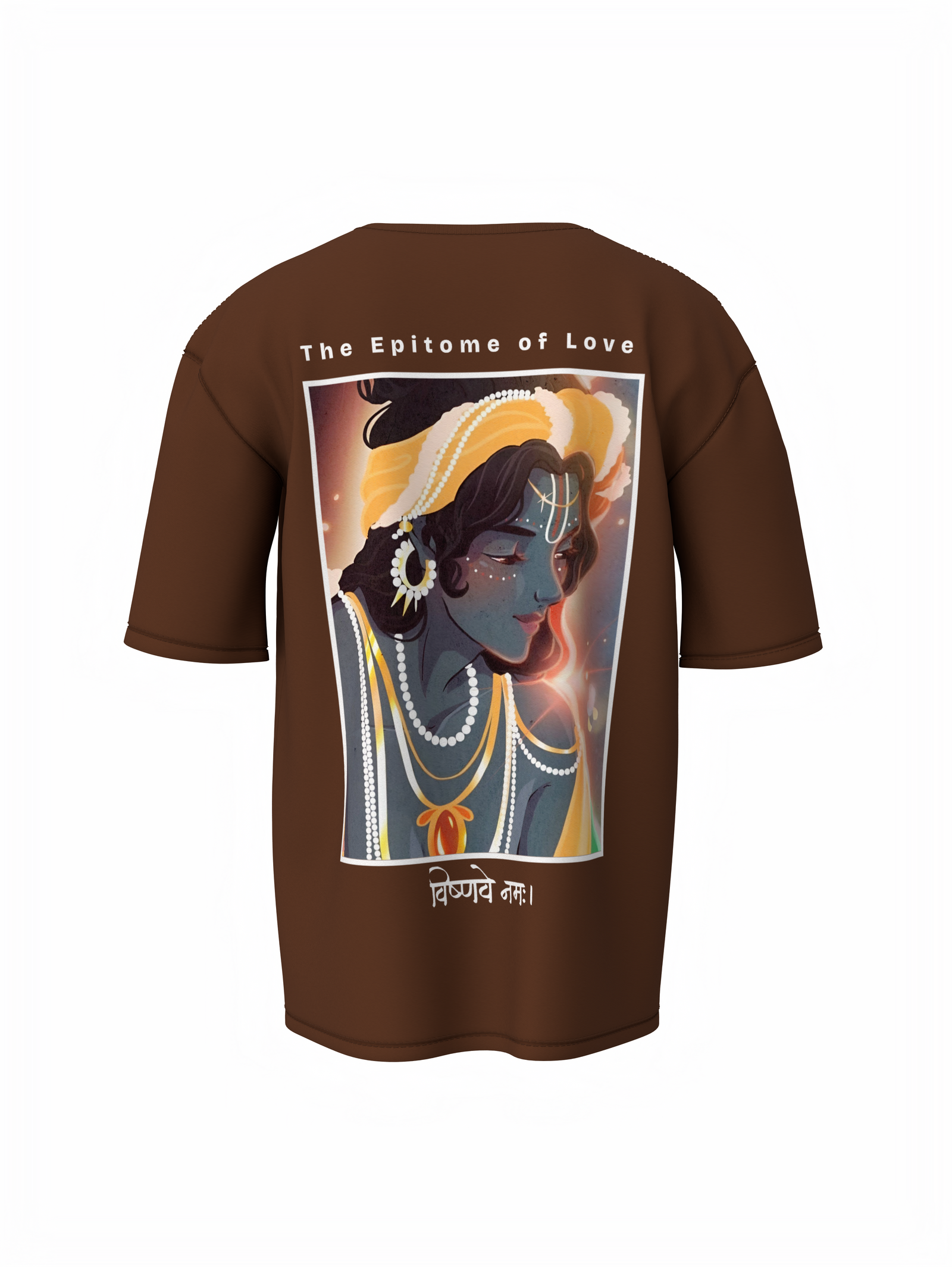 Krishna Spiritual Brown Unisex Oversized T-Shirt