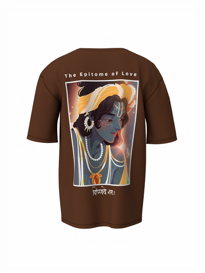 Krishna Spiritual Brown Unisex Oversized T-Shirt