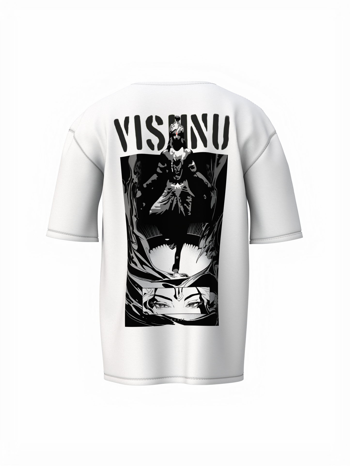Lord Vishnu White Spiritual Unisex Oversized T-Shirt