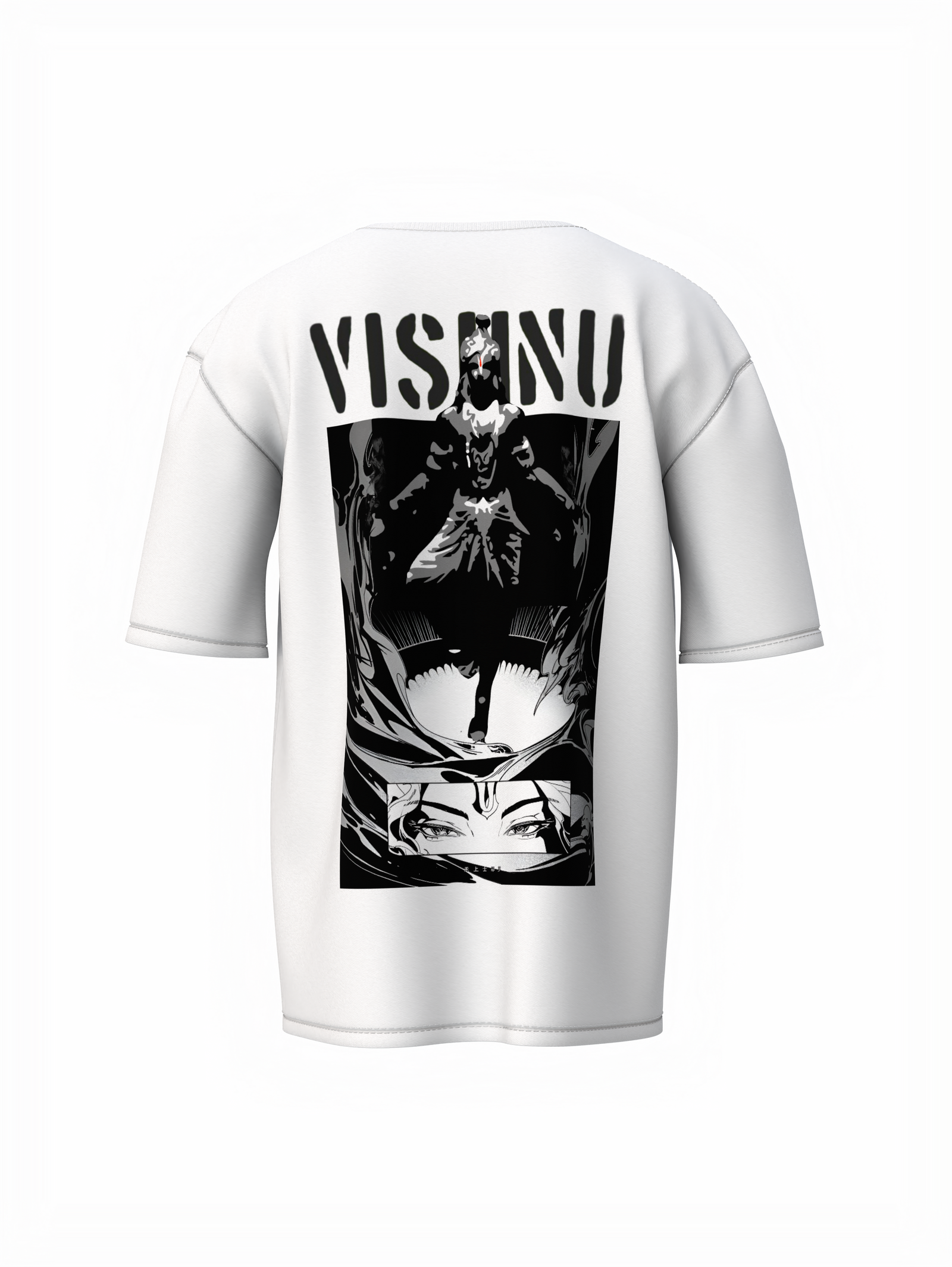 Lord Vishnu White Spiritual Unisex Oversized T-Shirt