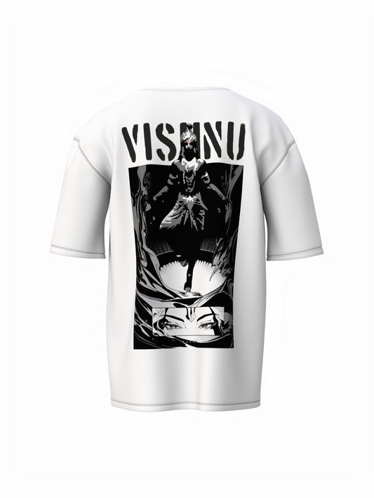 Lord Vishnu White Spiritual Unisex Oversized T-Shirt