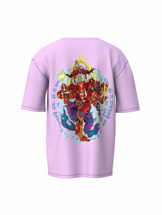 Shree Ganesh Spiritual Lavender Unisex Oversized T-Shirt