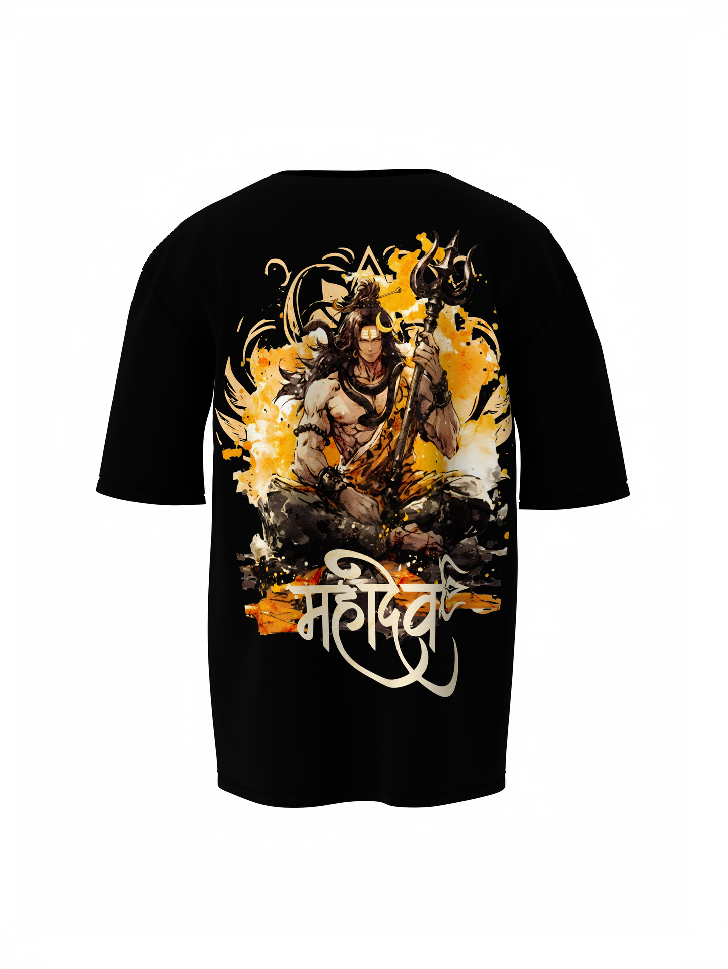 Lord Shiv Mahadev Spiritual Black Unisex Oversized T-Shirt