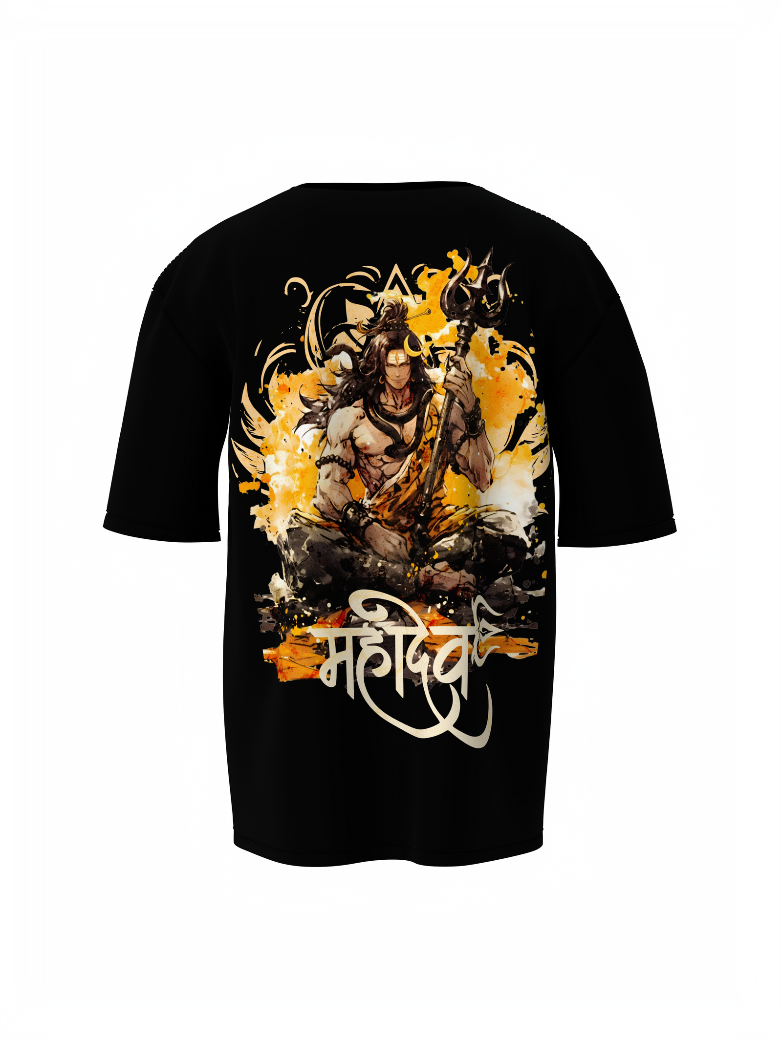 Lord Shiv Mahadev Spiritual Black Unisex Oversized T-Shirt
