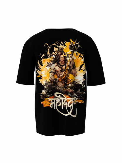 Lord Shiv Mahadev Spiritual Black Unisex Oversized T-Shirt