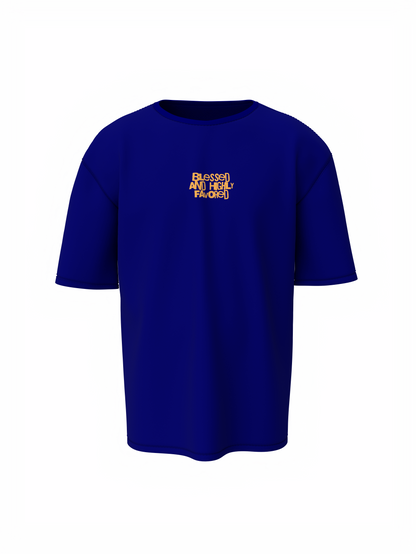 Krishna Spiritual Navy Blue Unisex Oversized T-Shirt