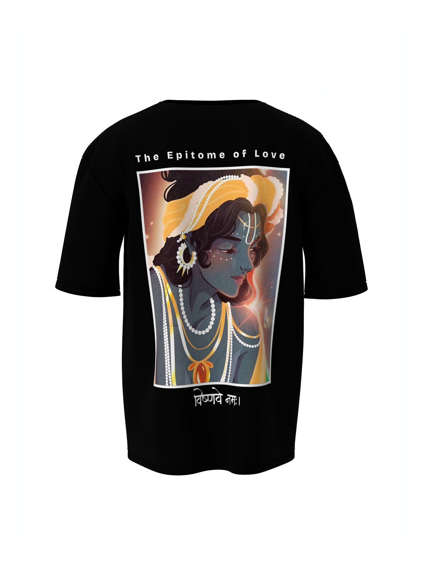 Krishna Spiritual Black Unisex Oversized T-Shirt