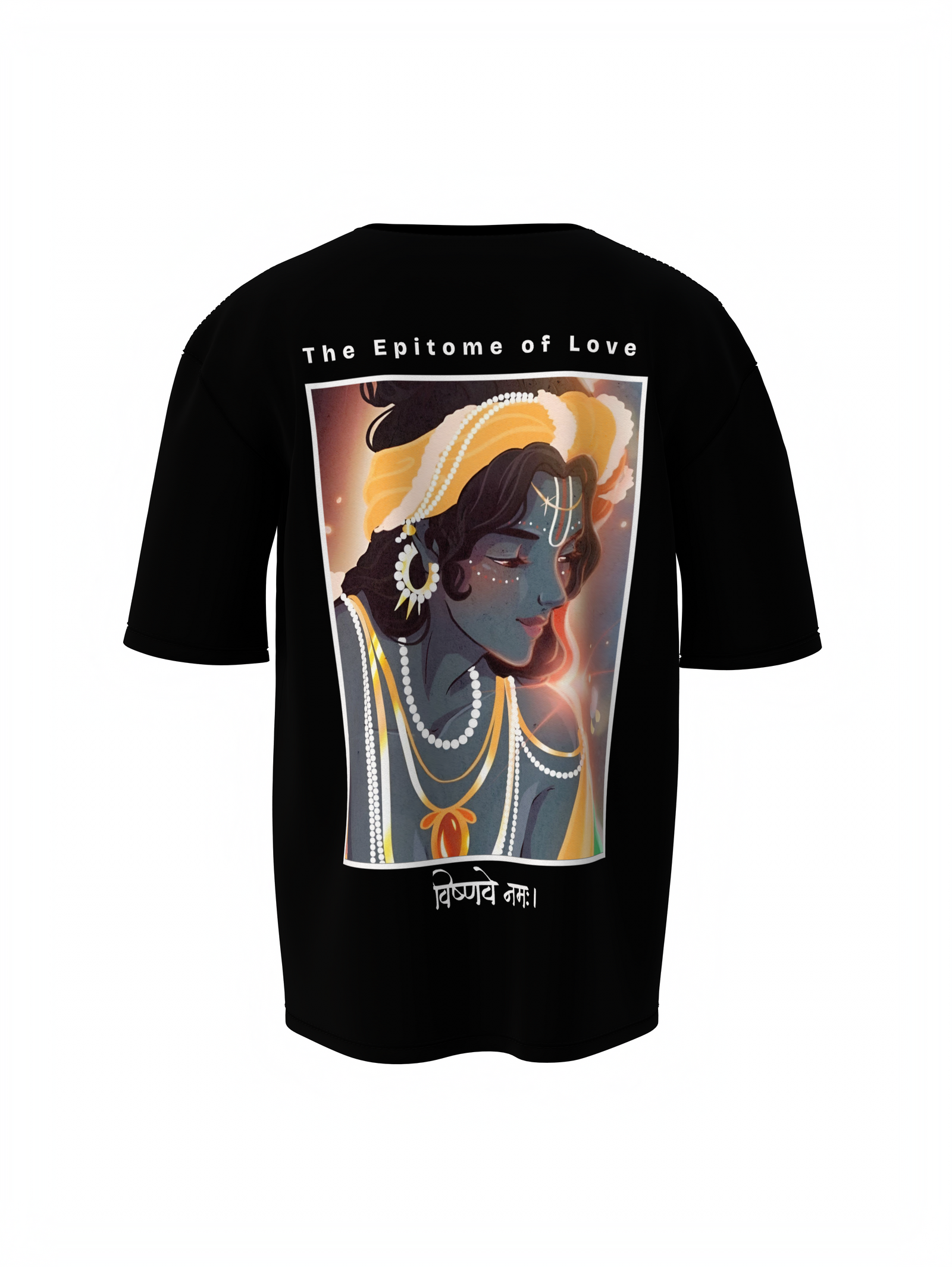 Krishna Spiritual Black Unisex Oversized T-Shirt